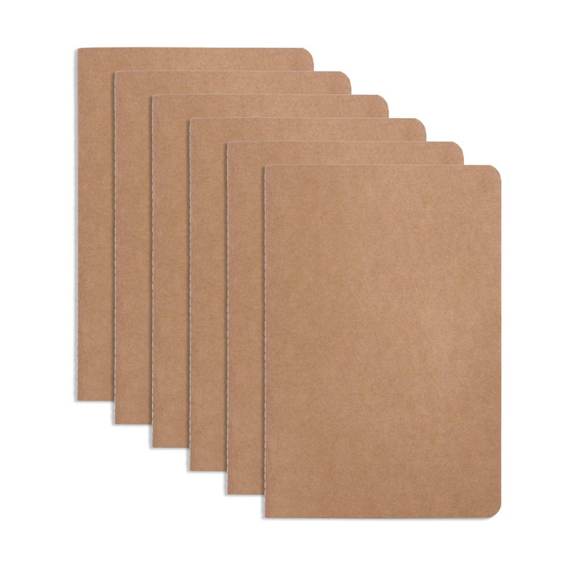 Blue Summit Supplies Travel Journals, Bulk 6 Pack Journal Set with Lined Paper, Lightweight Journal with Kraft Paper Covers, 8.25â€ x 5.5â€ (21cm x 14cm), 60 Pages, Set of 6 - Image 2